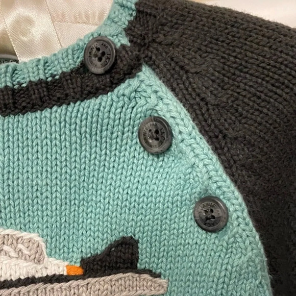 Janie and Jack Cotton Knot Sweater with Airplane 12-18M - Picture 5 of 6